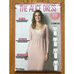Misses Mock Wrap Dress Pattern The Alice Dress UNCUT Size 4 6 8 10 12 14 16 18
